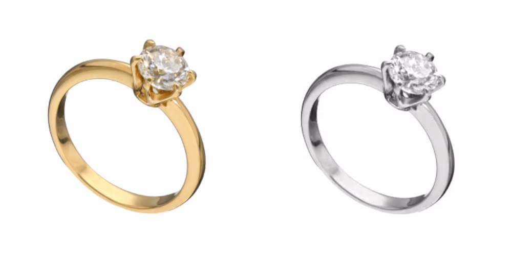 photographier une bague en ajustant les couleurs en argent ou en or