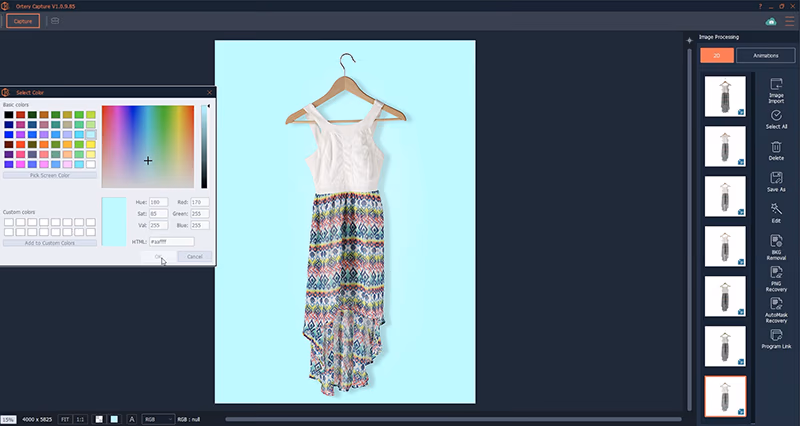 logiciel de photographie 2D de produits par PackshotCreator