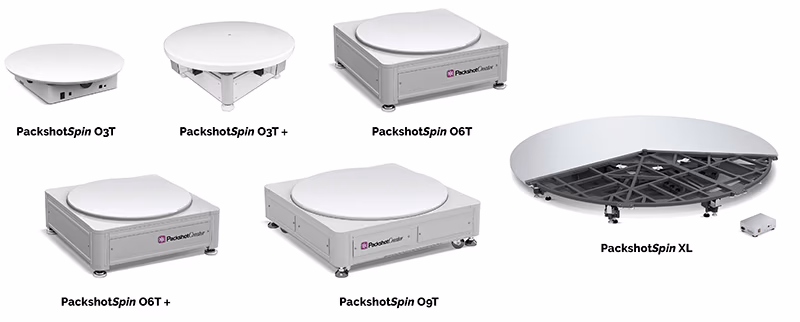 Plateaux tournants pour la photographie de produits 360 par PackshotCreator